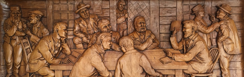 Photo of Wood Carving of Early Stanhope Council